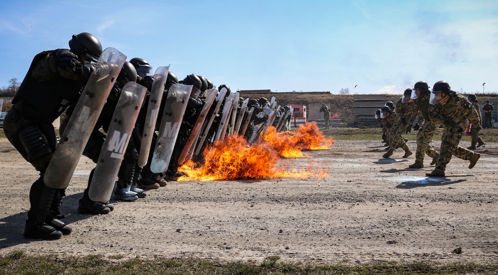 KFOR Polish Contingent braves fire phobia training