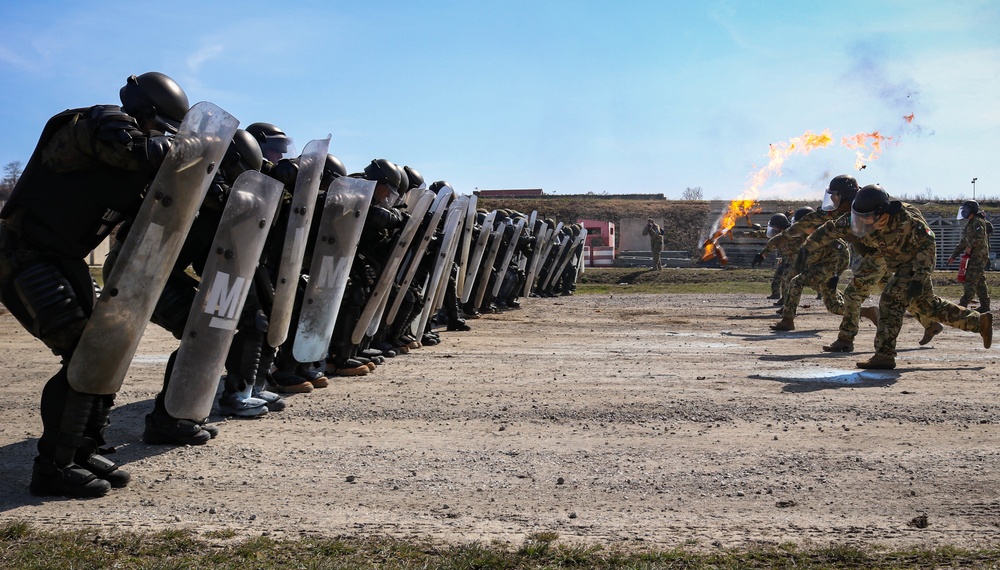 KFOR Polish Contingent braves fire phobia training