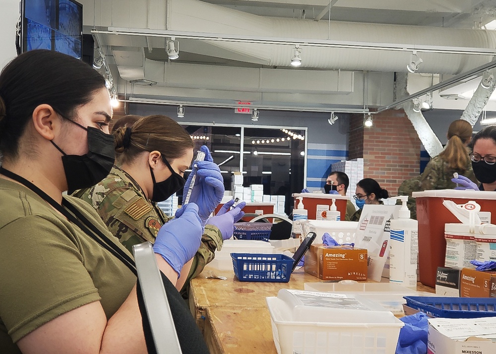 Airmen support Ford Field Community Vaccination Center in Detroit