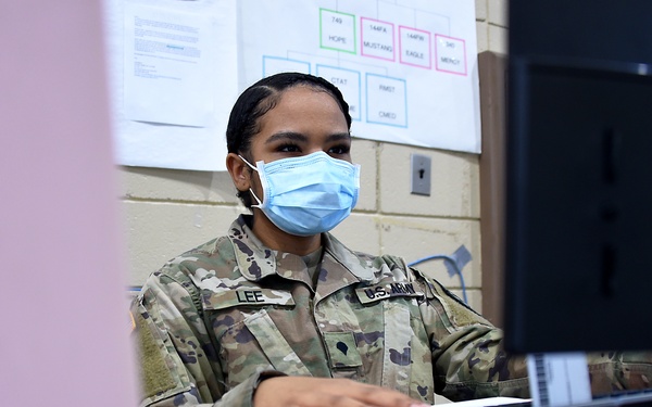 A Cal Guard Soldier balances her full-time work and school schedule while on COVID-19 response mission