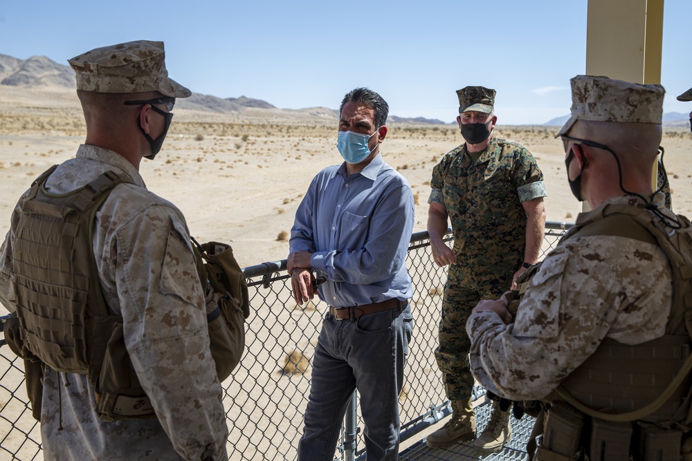 Representative Pete Aguilar visits the Combat Center