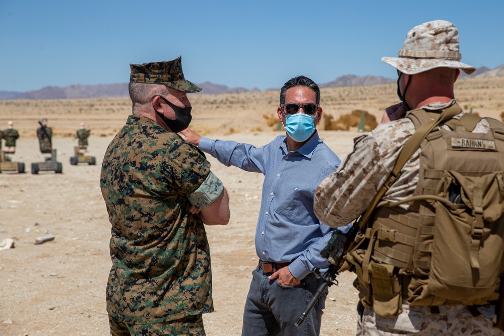 Representative Pete Aguilar visits the Combat Center