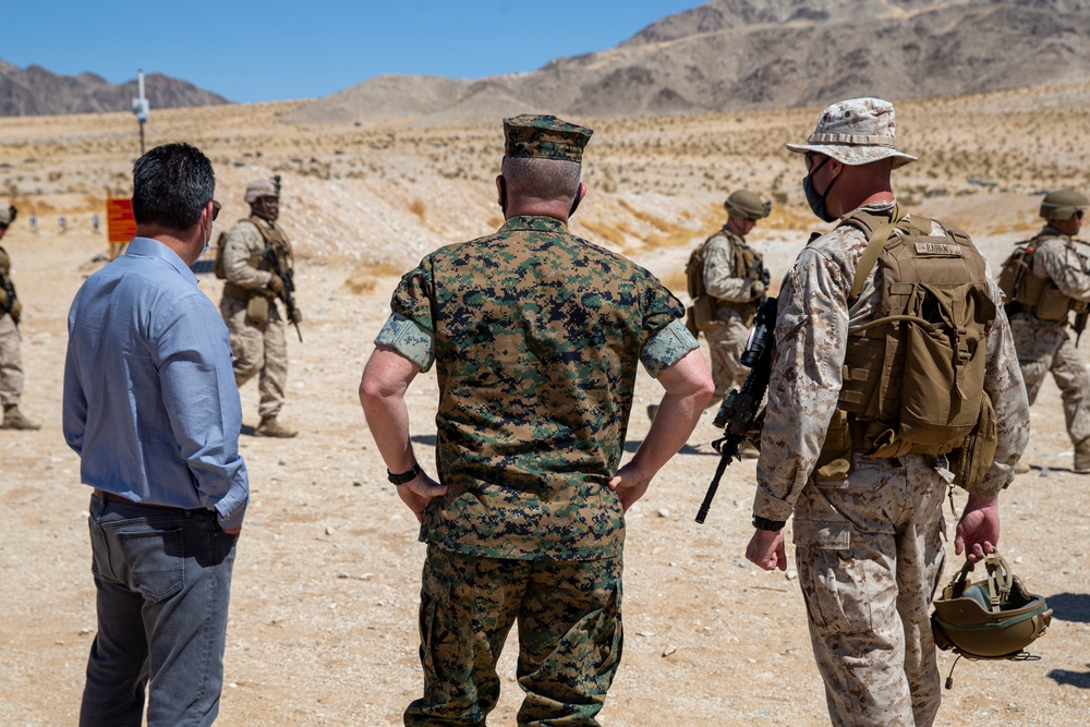 Representative Pete Aguilar visits the Combat Center