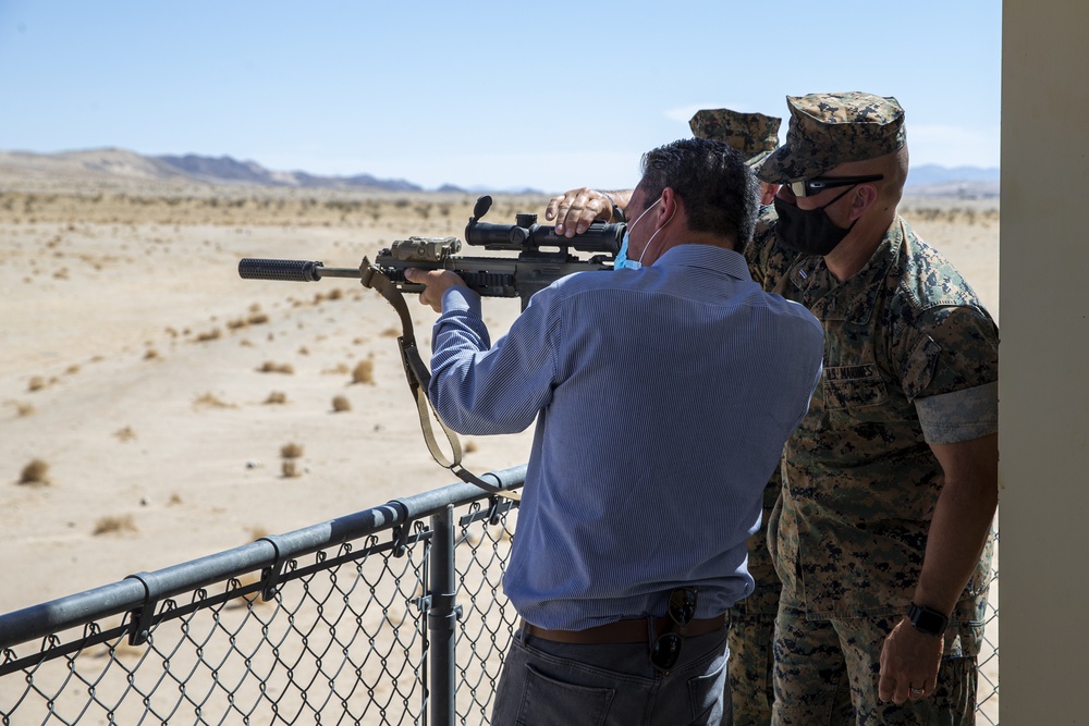 Representative Pete Aguilar visits the Combat Center