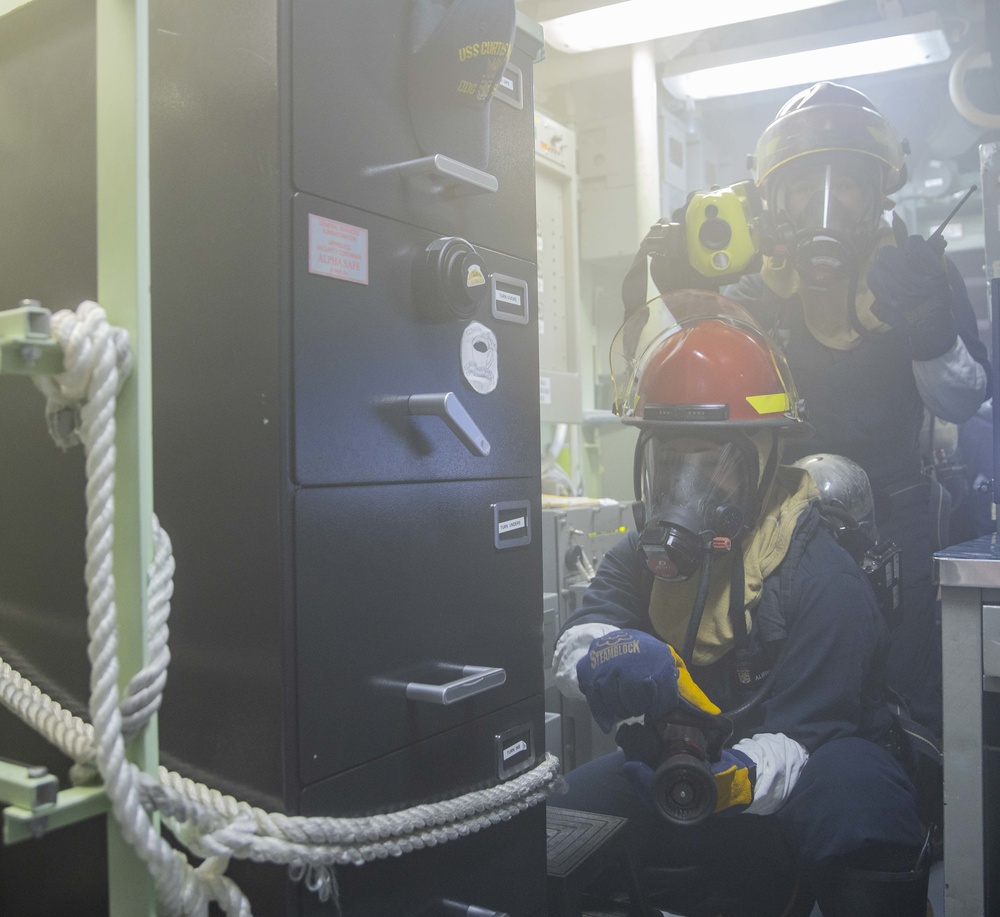 USS Curtis Wilbur Conducts Damage Control Drills