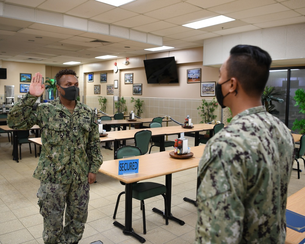 CS1 Frazier Reenlistment on Diego Garcia