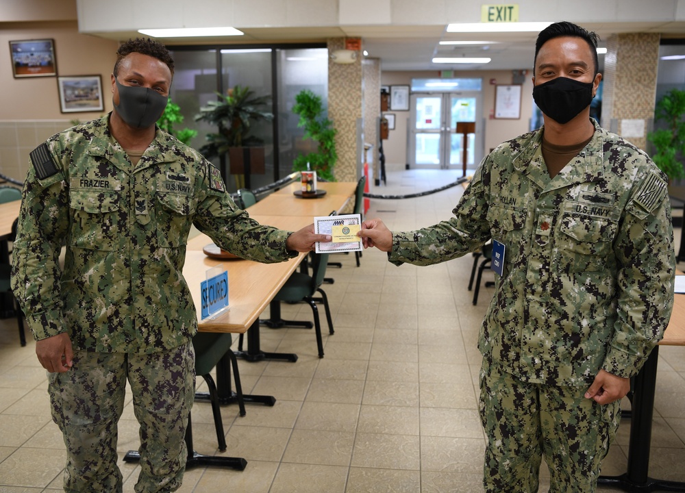 CS1 Frazier Reenlistment on Diego Garcia