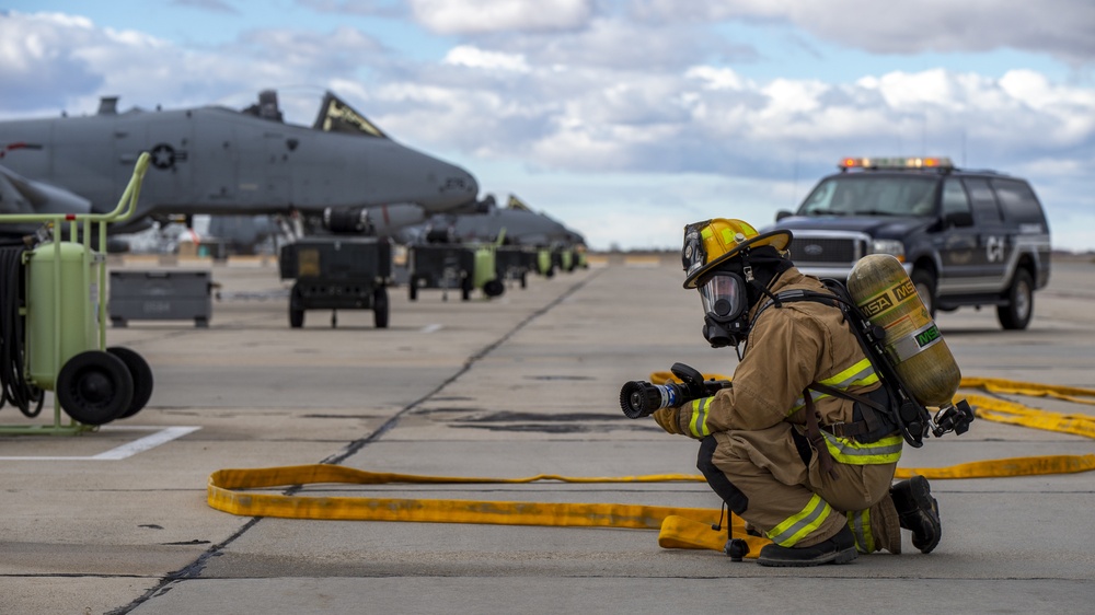 Gowen Field Fire Department Conducts Fire Egress Training