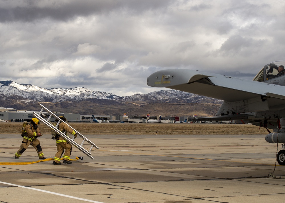 Gowen Field Fire Department Conducts Fire Egress Training