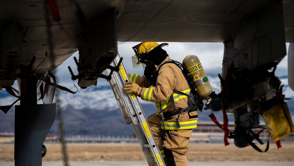 Gowen Field Fire Department Conducts Fire Egress Training