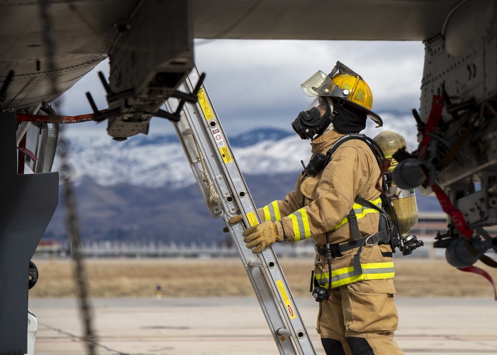 Gowen Field Fire Department Conducts Fire Egress Training