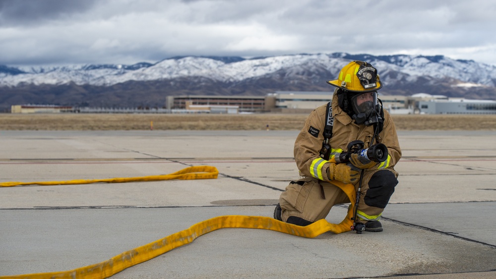 Gowen Field Fire Department Conducts Fire Egress Training