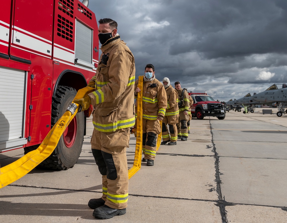 Gowen Field Fire Department Conducts Fire Egress Training