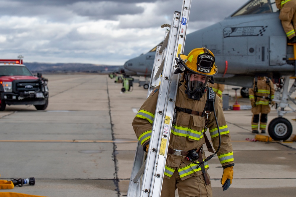 Gowen Field Fire Department Conducts Fire Egress Training