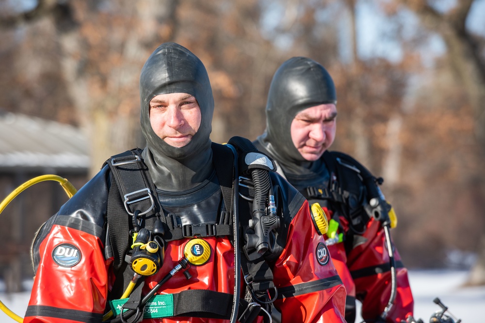 Fort McCoy firefighters complete ice dive certification