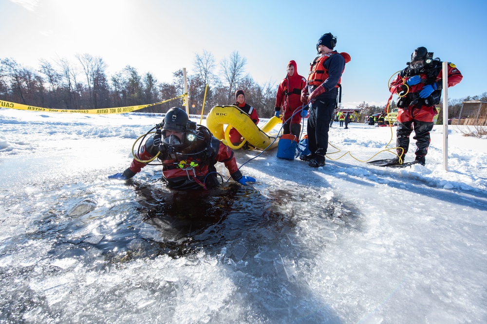 Fort McCoy firefighters complete ice dive certification
