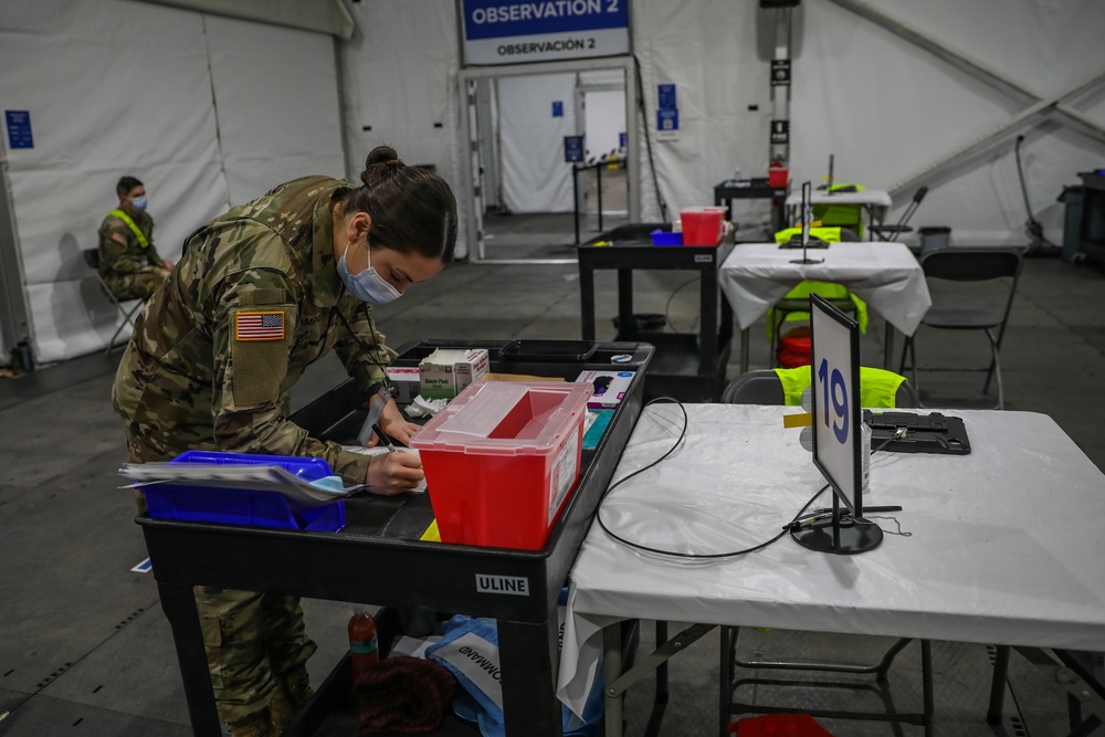 101st Soldiers continue to support FEMA at the United Center COVID-19 Community Vaccination Center, Chicago.