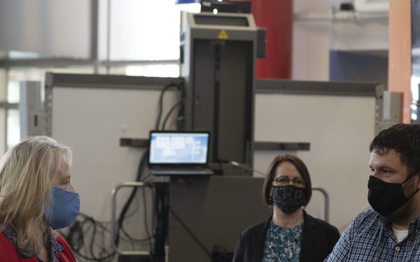 Hollyanne Milley, the wife of Joint Chiefs of Staff Chairman Mark Milley,  visits Minot Air Force Base