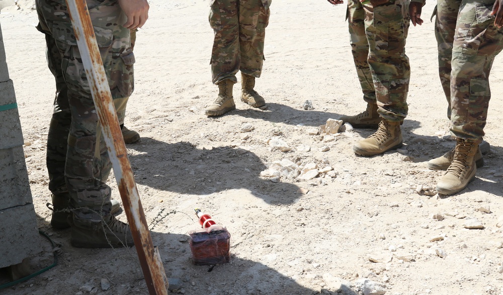 U.S. Army Soldiers learn about IEDs at IS 21