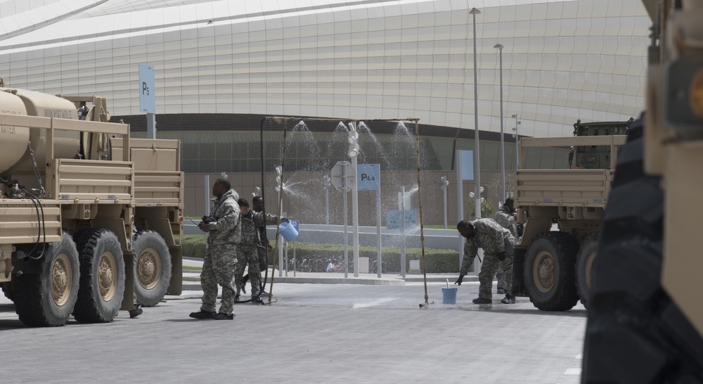 U.S. Army Soldiers and Qatari forces respond to chemical threat at IS 21