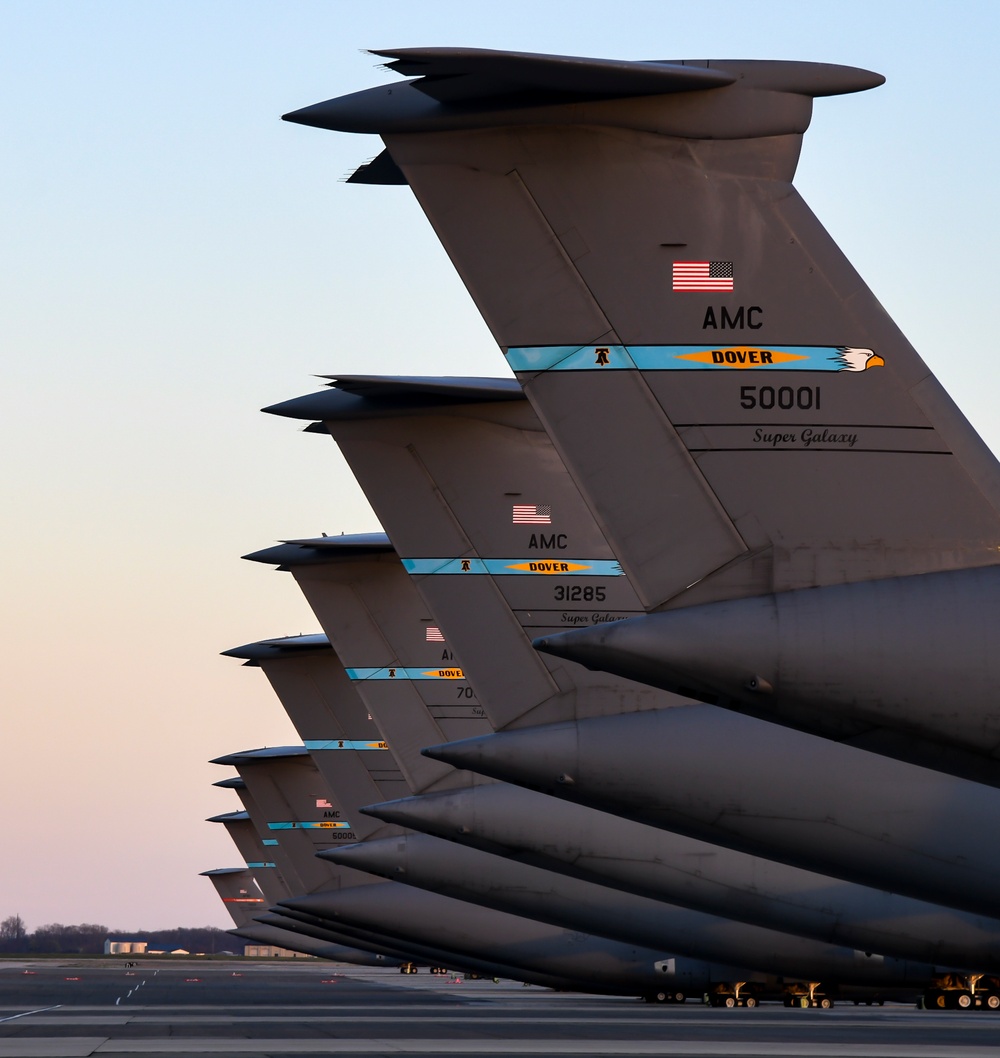 Dover AFB works into the night