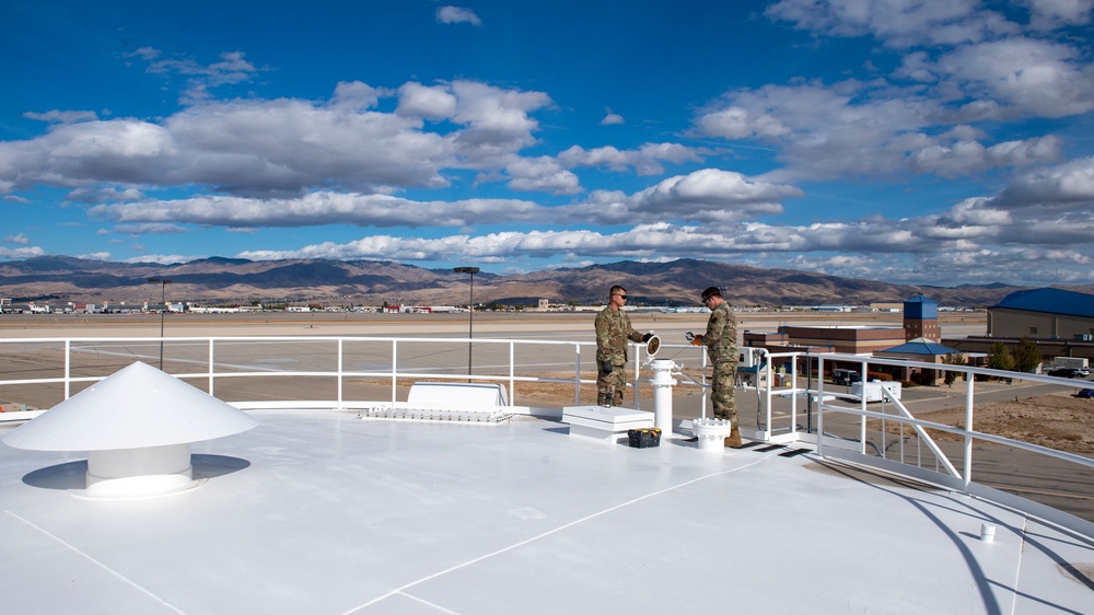 POL Airmen Inspect Newly Refurbished Fuel Tank