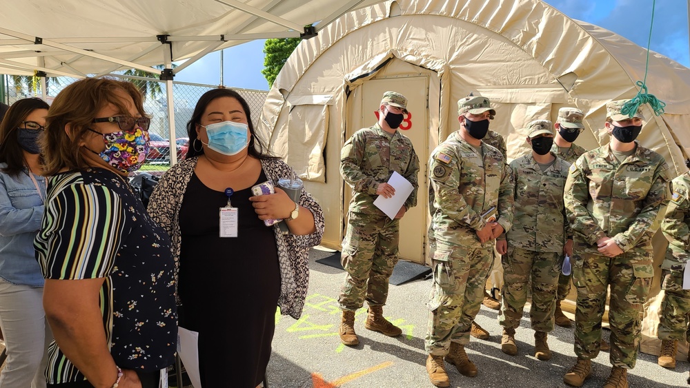 U.S. Army Medical Professionals Tour COVID-19 Vaccination Facility in Saipan