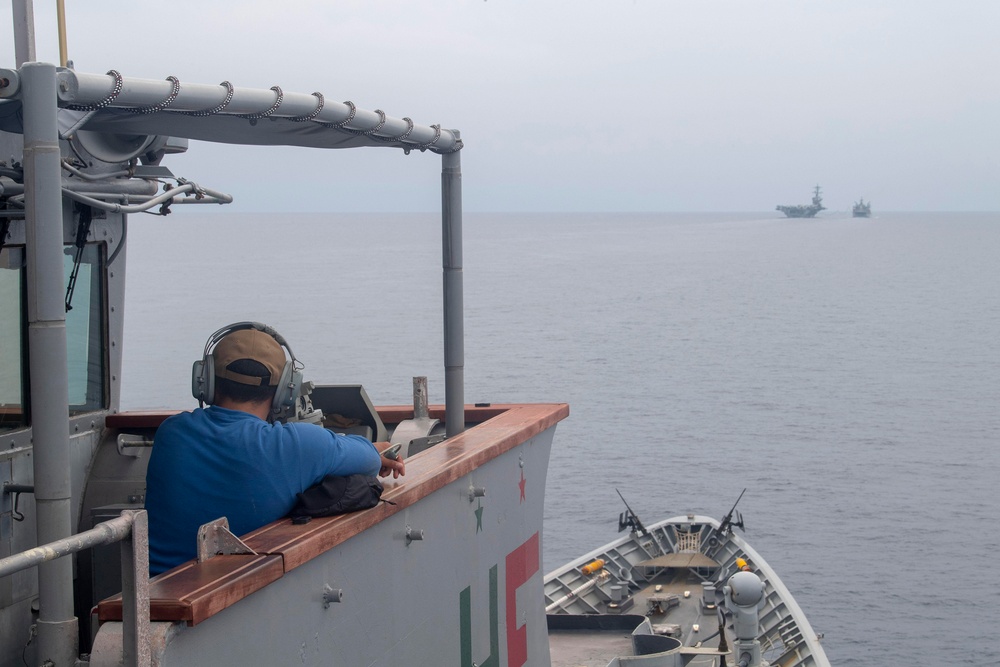 Theodore Roosevelt Carrier Strike Group RAS with Royal Australian Navy