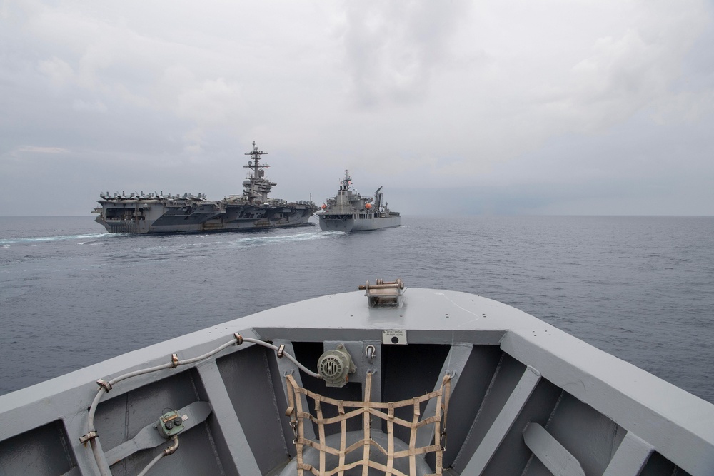 Theodore Roosevelt Carrier Strike Group RAS with Royal Australian Navy