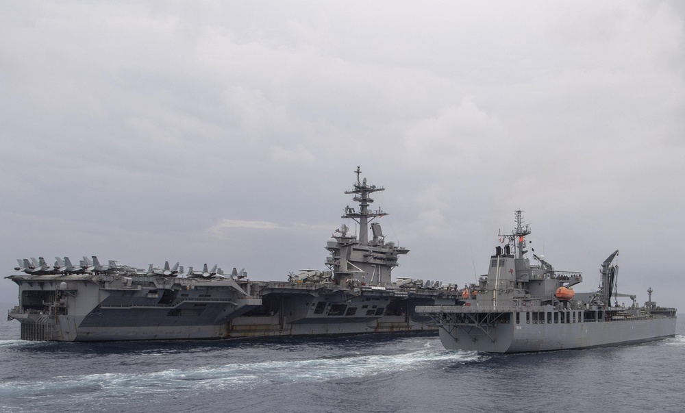 Theodore Roosevelt Carrier Strike Group RAS with Royal Australian Navy