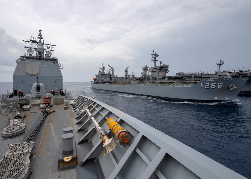 Theodore Roosevelt Carrier Strike Group RAS with Royal Australian Navy