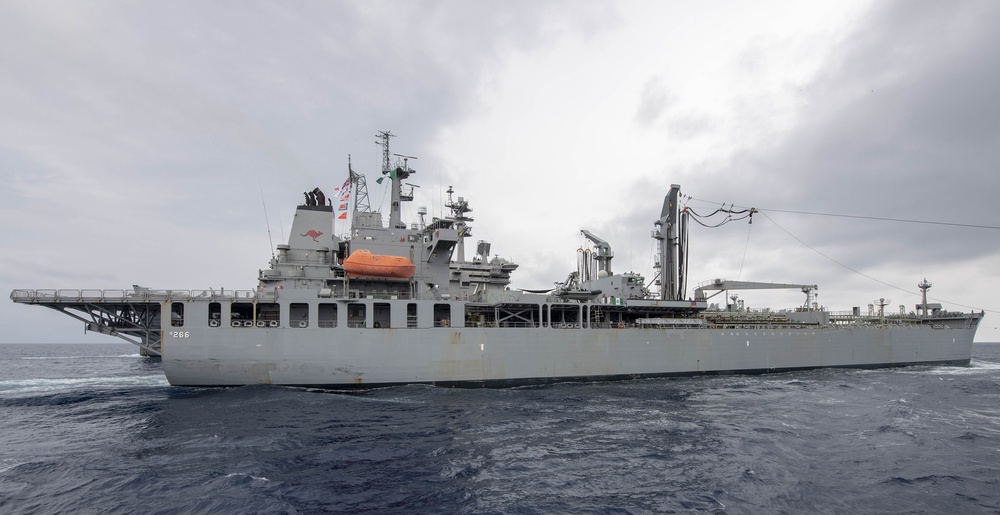 Theodore Roosevelt Carrier Strike Group RAS with Royal Australian Navy