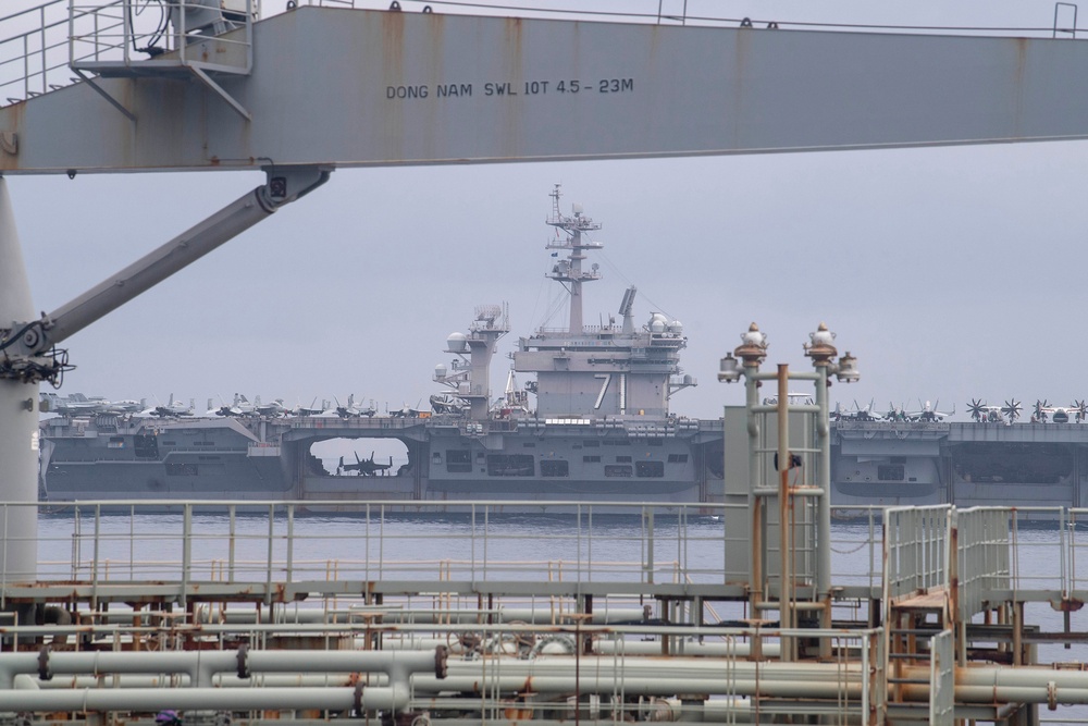 Theodore Roosevelt Carrier Strike Group RAS with Royal Australian Navy