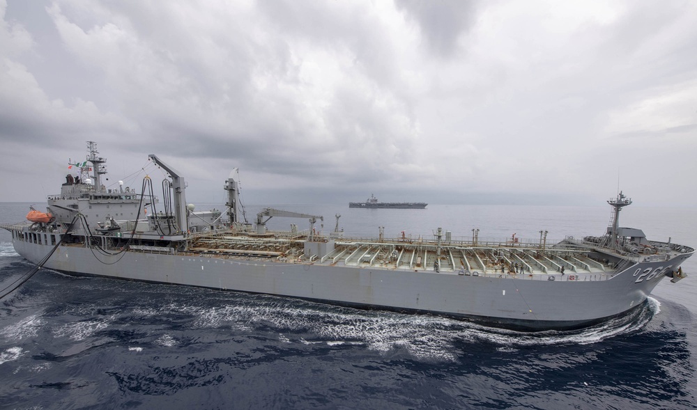 Theodore Roosevelt Carrier Strike Group RAS with Royal Australian Navy