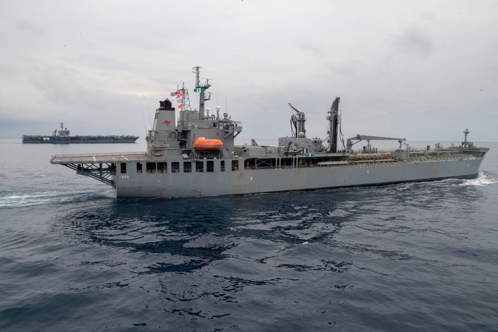 Theodore Roosevelt Carrier Strike Group RAS with Royal Australian Navy