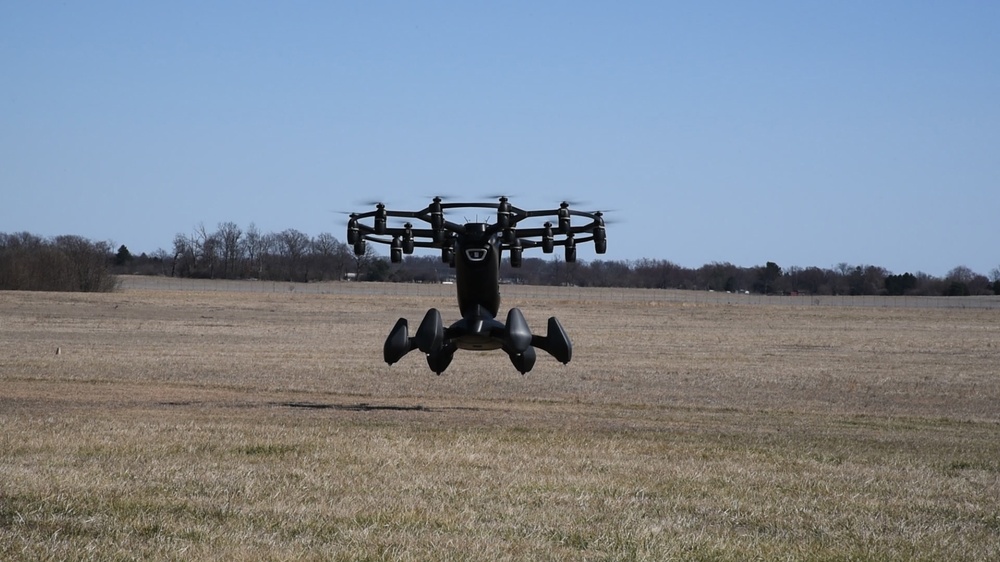 The Hexa aircraft lifts off from the Springfield-Buckley Ohio airport