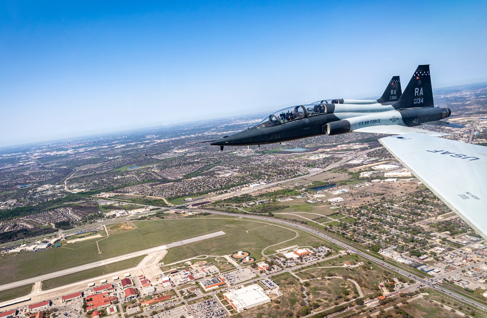 560th Flying Training Squadron Performs Missing Man Formation honoring Vientam POWs