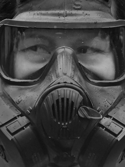 Military police don gas masks for annual training