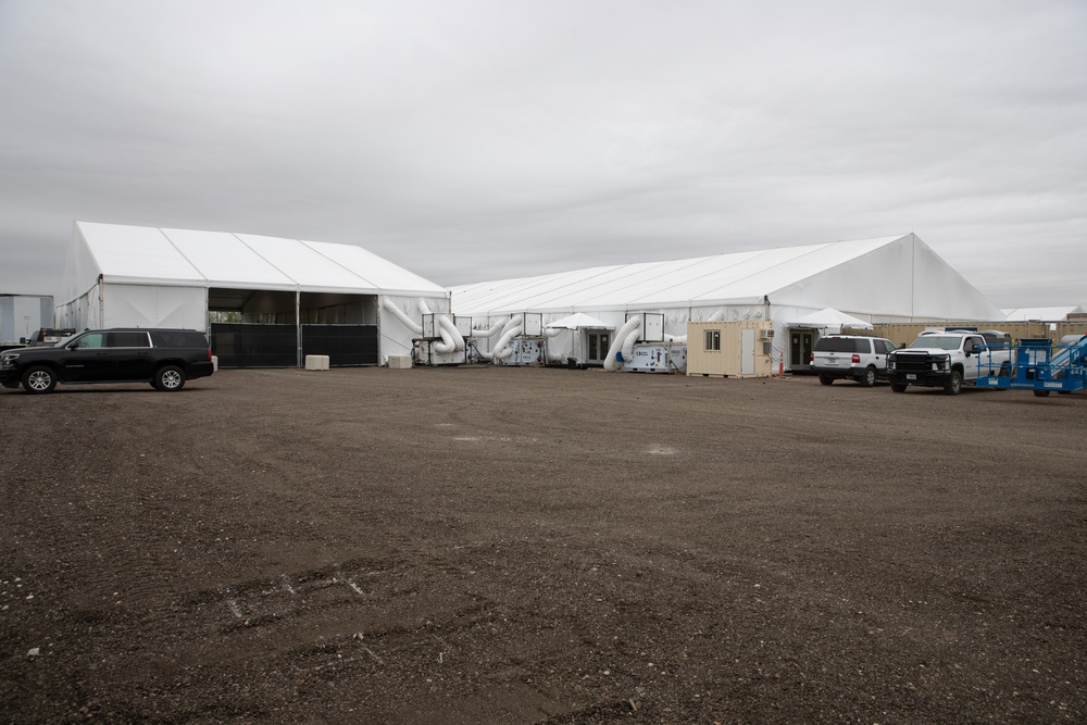 Temporary processing facilities constructed in Eagle Pass, Texas