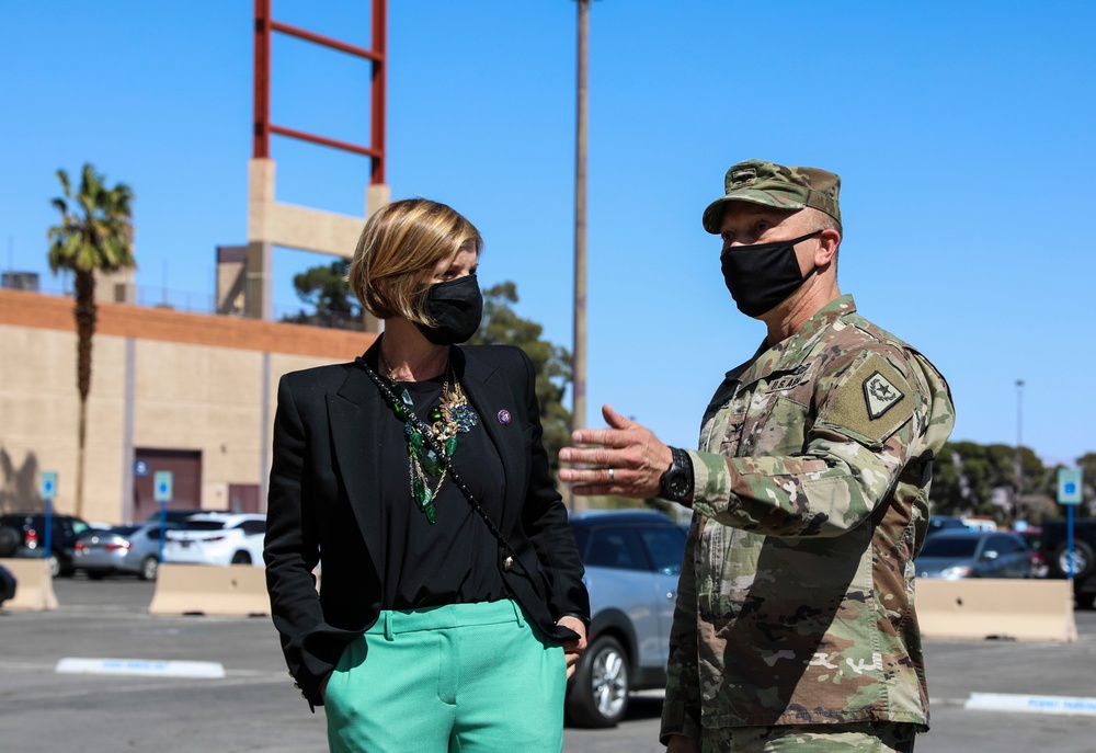 Dignitaries pay special visit to Joint Task Force 17 at Cashman vaccination site