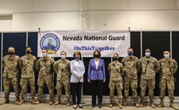 Dignitaries pay special visit to Joint Task Force 17 at Cashman vaccination site