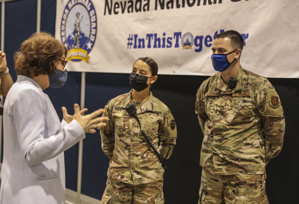 Dignitaries pay special visit to Joint Task Force 17 at Cashman vaccination site