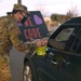 Shriever leadership hand out Easter eggs
