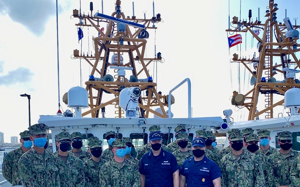 U.S. Coast Guard Atlantic Area commander visits departing crews in Puerto Rico