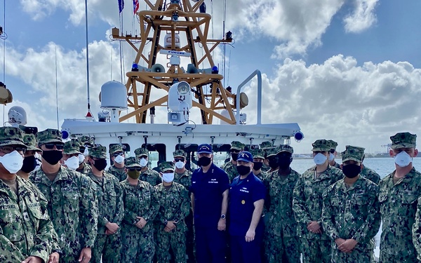 U.S. Coast Guard Atlantic Area commander visits departing crews in Puerto Rico