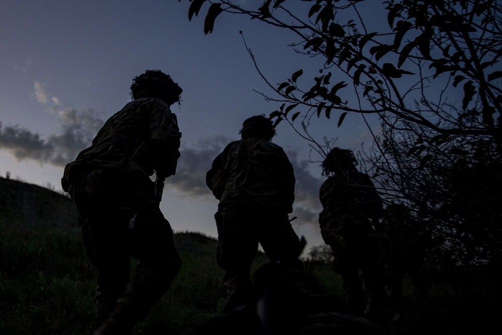 IMC Marines patrol in the night