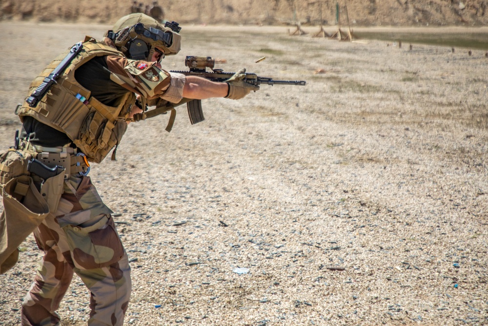 Task Force Viking Soldier conducts specialized weapons training to counter Daesh