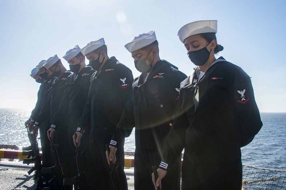 USS Essex Honors Service Members and Their Families During Burial at Sea