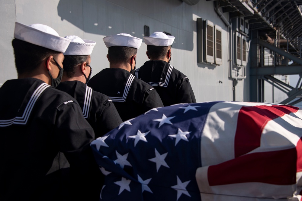 USS Essex Honors Service Members and Their Families During Burial at Sea