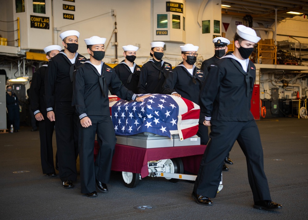 USS Essex Honors Service Members and Their Families During Burial at Sea